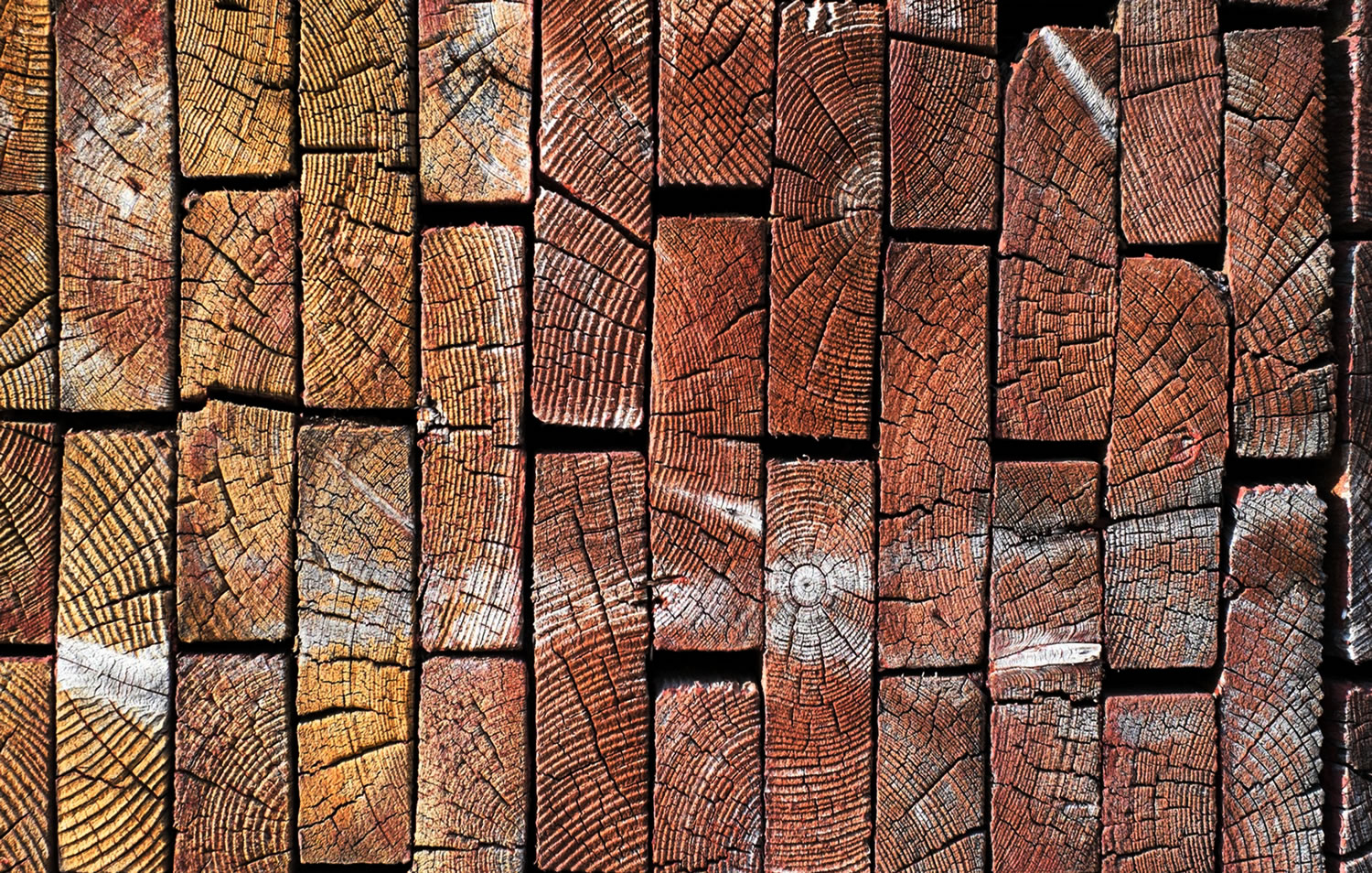 Wooden Bricks Wallpaper Mural            
