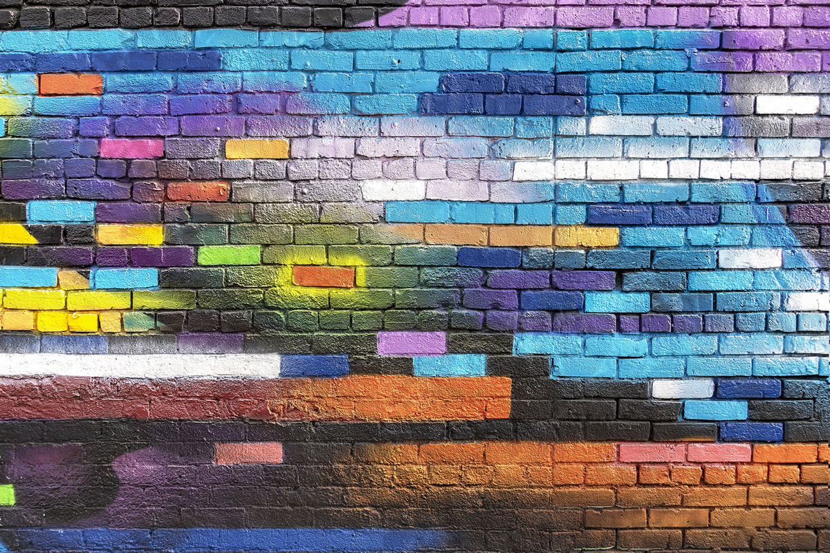 Coloured Brick Wall Wallpaper Mural