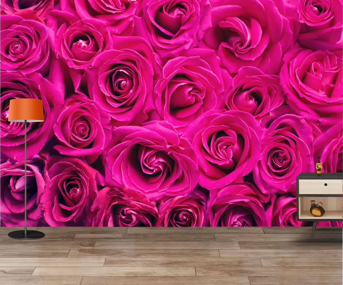 Pink Roses Wallpaper Mural